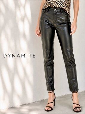 DYNAMITE Black Faux Leather Pants